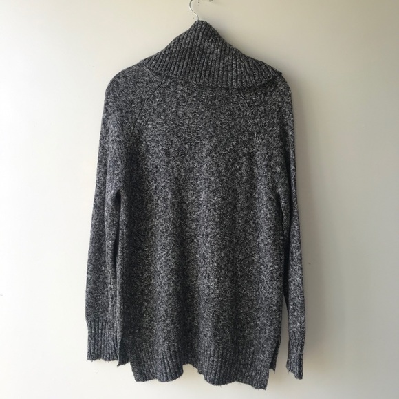 JV Joan Vass New York grey cowl neck turtleneck chunky oversized sweater Sz M - Picture 5 of 11